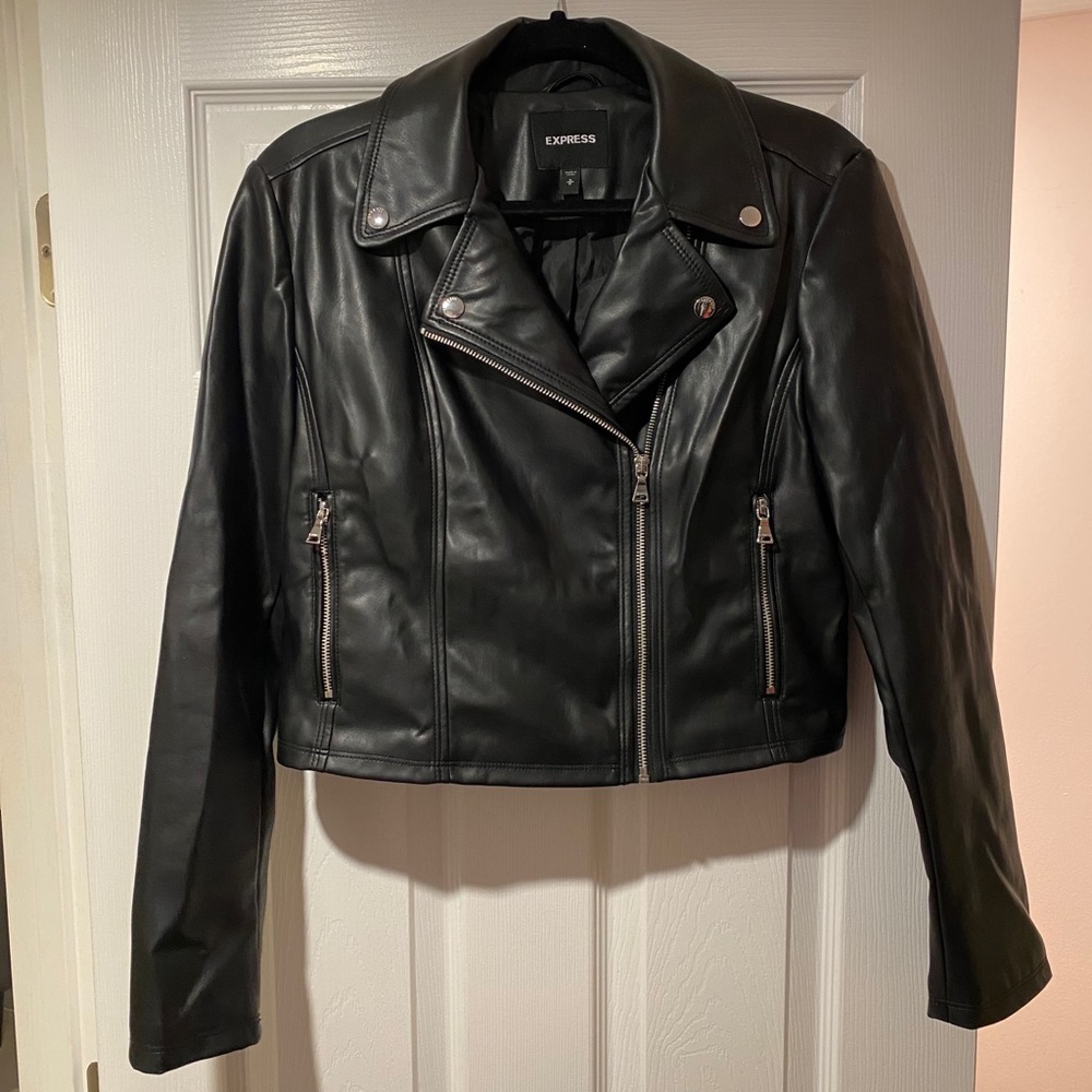 Express faux leather moto jacket